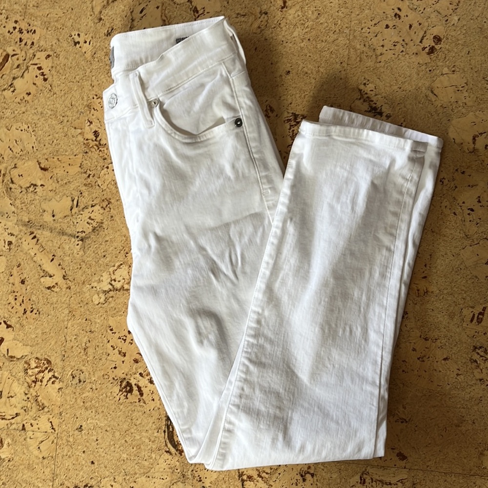 Citizens of Humanity Cara High Rise Cigarette Ankle White Size 25